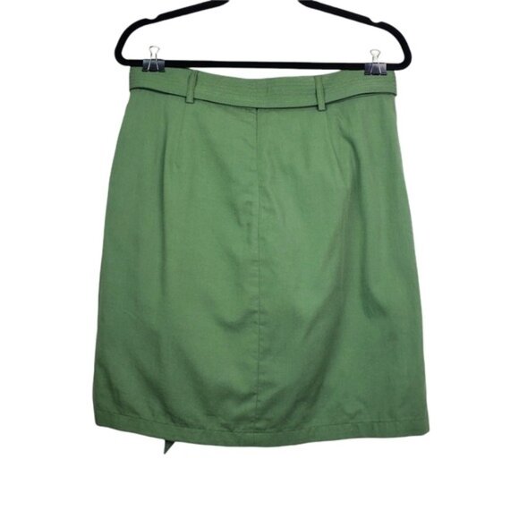 J.Crew Factory Womens Green Belted A-Line Twill Skirt Size 6 NWT - Picture 2 of 3